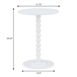 Pemberly Row Contemporary Spindle Table in White Wood Finish