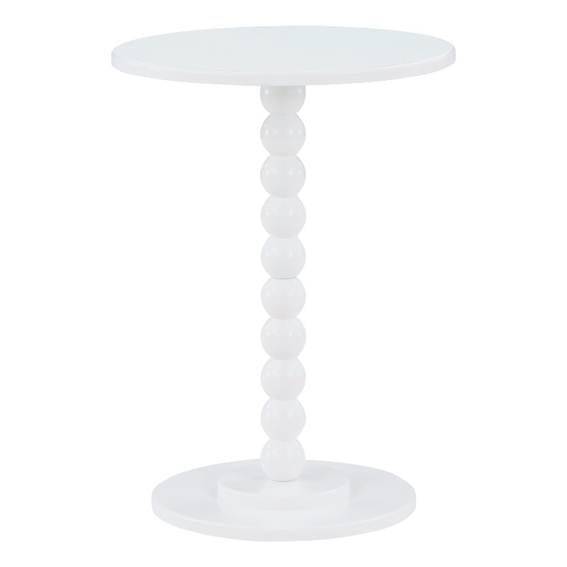 Pemberly Row Contemporary Spindle Table in White Wood Finish