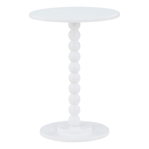 Pemberly Row Contemporary Spindle Table in White Wood Finish