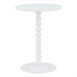 Pemberly Row Contemporary Spindle Table in White Wood Finish