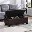 Pemberly Row Modern Storage Ottoman Bench in Espresso Faux Leather