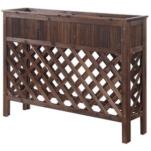 Pemberly Row 48&quot Patio Planter in Weathered Cedar Cinnamon Wood Finish