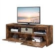 Pemberly Row 60-inch TV Stand with Cabinets and Shelves in Nutmeg Wood