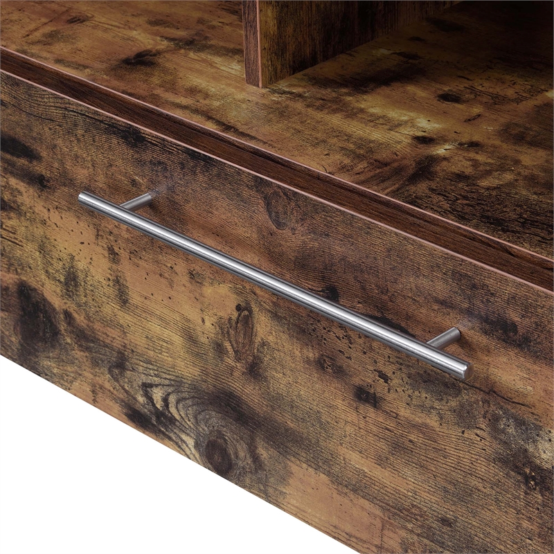 Pemberly Row 60-inch TV Stand with Cabinets and Shelves in Nutmeg Wood