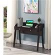 Pemberly Row Deluxe Two-Drawer Desk with Shelf in Espresso Wood Finish