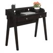 Pemberly Row Deluxe Two-Drawer Desk with Shelf in Espresso Wood Finish