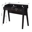 Pemberly Row Deluxe Two-Drawer Desk with Shelf in Espresso Wood Finish
