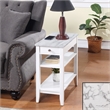 Pemberly Row One-Drawer Chairside End Table with Shelves in White Wood