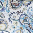 Pemberly Row Storage Ottoman in Blue Print Fabric with Solid Wood Feet