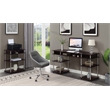 Pemberly Row No-Tools Printer Stand with Shelves in Espresso Wood Finish