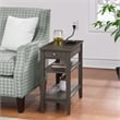 Pemberly Row One-Drawer End Table w/Charging Station in Gray Wood Finish