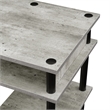 Pemberly Row No-Tools Student Desk with Shelves in Light Gray Wood Finish