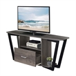 Pemberly Row 60-inch One-Drawer TV Stand with Shelves in Gray Wood Finish