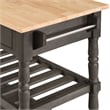 Pemberly Row Three-Tier Butcher Block Kitchen Cart w/Drawers in Gray Wood