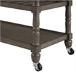 Pemberly Row Three-Tier Butcher Block Kitchen Cart w/Drawers in Gray Wood