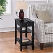 Pemberly Row One-Drawer End Table w/Charging Station in Black Wood Finish