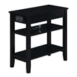 Pemberly Row One-Drawer End Table w/Charging Station in Black Wood Finish