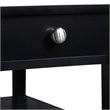 Pemberly Row One-Drawer End Table w/Charging Station in Black Wood Finish
