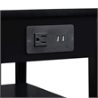 Pemberly Row One-Drawer End Table w/Charging Station in Black Wood Finish