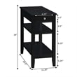 Pemberly Row One-Drawer End Table w/Charging Station in Black Wood Finish