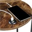 Pemberly Row Three-Tier End Table with USB Ports in Nutmeg Wood Finish