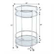 Pemberly Row Bar Cart With Wheels in Clear Glass and Chrome Metal Frame