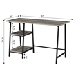 Pemberly Row Trestle Desk in Weathered Gray Wood with Black Metal Frame