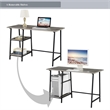 Pemberly Row Trestle Desk in Weathered Gray Wood with Black Metal Frame