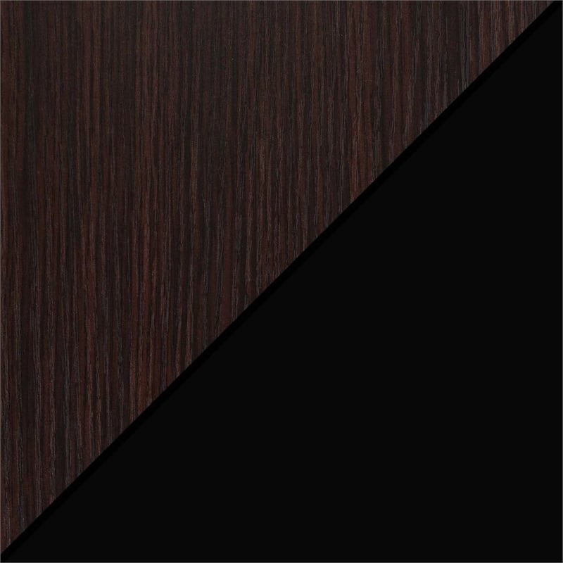 Pemberly Row No-Tools Student Desk with Shelves in Espresso Wood Finish
