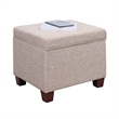 Pemberly Row Storage Ottoman in Light Beige Fabric with Solid Wood Feet