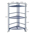 Pemberly Row Three-Tier Folding Metal Corner Shelf in Blue Metal Finish