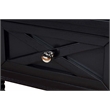 Pemberly Row Square End Table with Charging Station in Black Wood Finish
