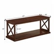 Pemberly Row Coffee Table with Shelf in Espresso Wood Finish with 