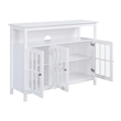 Pemberly Row Deluxe 48-inch TV Stand with Storage Cabinets & Shelf in White Wood
