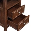 Pemberly Row Two-Drawer End Table with Charging Station & Shelf in Espresso Wood