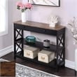 Pemberly Row 1-Drawer Console Table with Shelves in Black & Barnwood Wood Finish