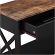 Pemberly Row 1-Drawer Console Table with Shelves in Black & Barnwood Wood Finish