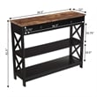 Pemberly Row 1-Drawer Console Table with Shelves in Black & Barnwood Wood Finish
