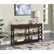 Pemberly Row Two-Drawer 60-inch Console Table w/ Shelves in Espresso Wood Finish