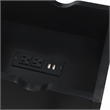 Pemberly Row Flip-Top End Table w/ Charging Station & Shelf in Black Wood Finish