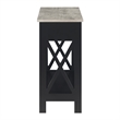 Pemberly Row Flip-Top End Table w/ Charging Station & Shelf in Black Wood Finish