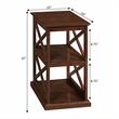 Pemberly Row Chairside End Table w/ Shelves in Espresso Wood Finish w/ 