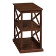 Pemberly Row Chairside End Table w/ Shelves in Espresso Wood Finish w/ 