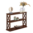 Pemberly Row Console Table w/ Shelves in Espresso Wood Finish w/ 