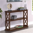 Pemberly Row Console Table w/ Shelves in Espresso Wood Finish w/ 