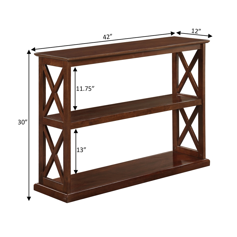 Pemberly Row Console Table w/ Shelves in Espresso Wood Finish w/ 
