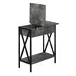 Pemberly Row Flip Top End Table w/ Charging Station - Weathered Gray Wood Finish