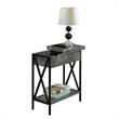 Pemberly Row Flip Top End Table w/ Charging Station - Weathered Gray Wood Finish