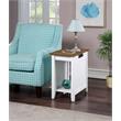 Pemberly Row End Table w/ Charging Station in White & Driftwood Brown Wood