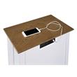 Pemberly Row End Table w/ Charging Station in White & Driftwood Brown Wood